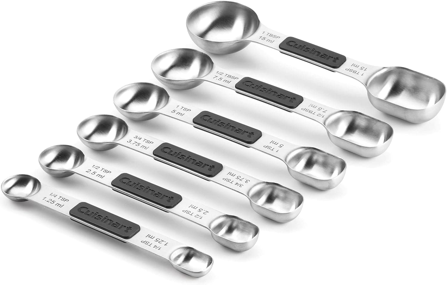 Cuisinart 6-Piece Magnetic Measuring Spoons Set, Stainless Steel (CTG--6MSPC)