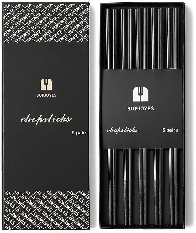 SUPJOYES Pairs Fiberglass Chopsticks Multicolor